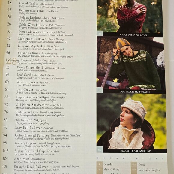 Interweave Knits Winter 2002/2003 Magazine Featuring Romantic Sweaters Patterns - Picture 2 of 16